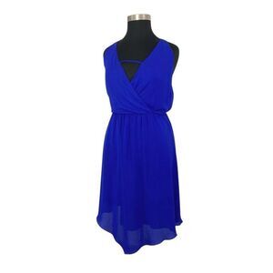 City Chic 22 Cobalt Blue Midi Dress Gown Goddess Surplice Event Evening Wedding